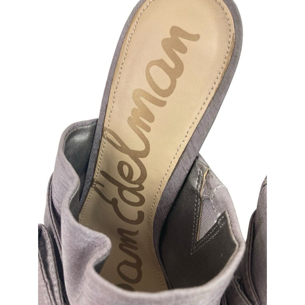 *Sam Edelman Yumi Bow Mule Heels Womens Sz 8 Gray Silver Girly Romantic Wedding - Picture 11 of 14